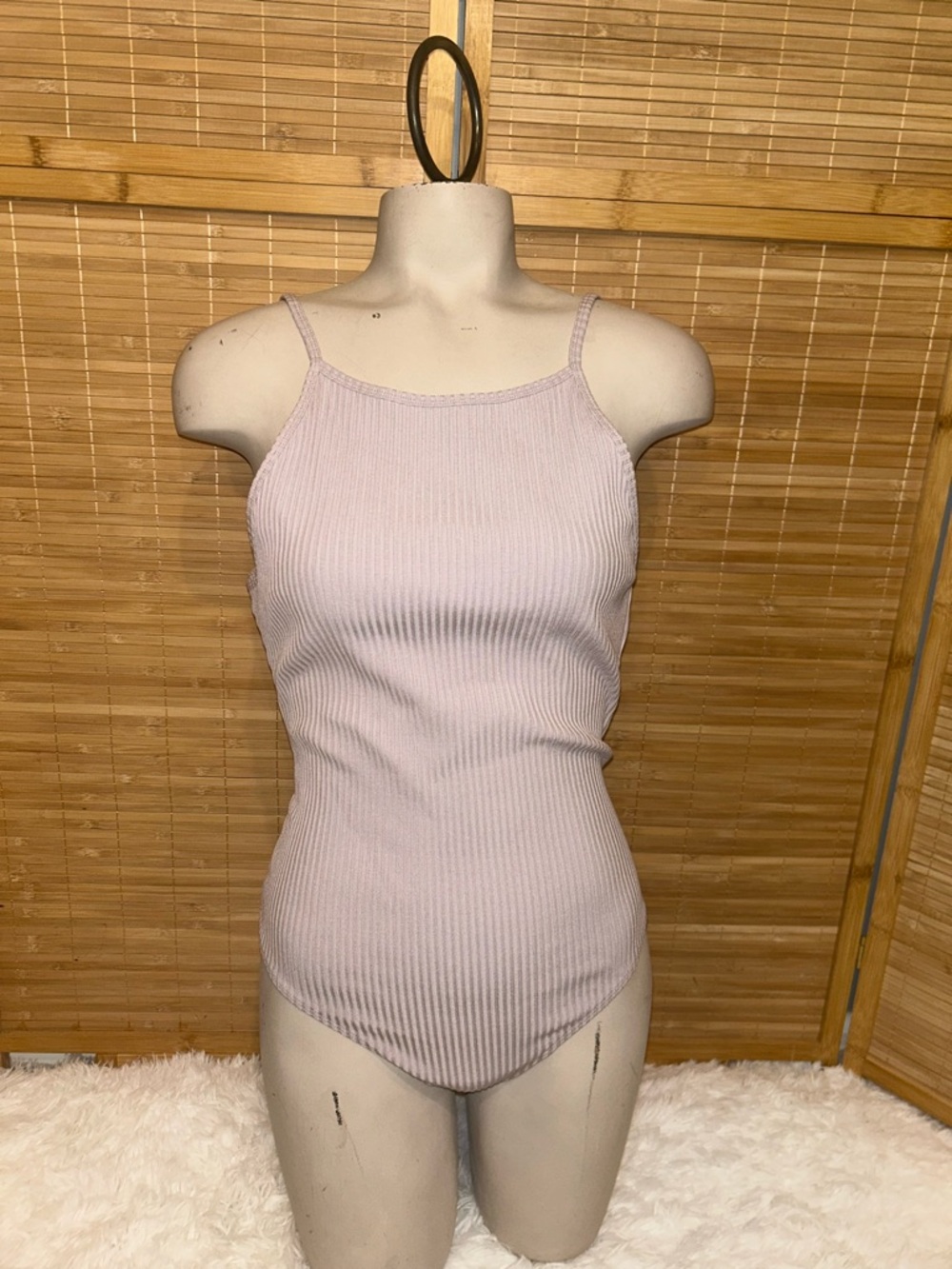 Wilfred light purple ribbed tank bodysuit woman size large